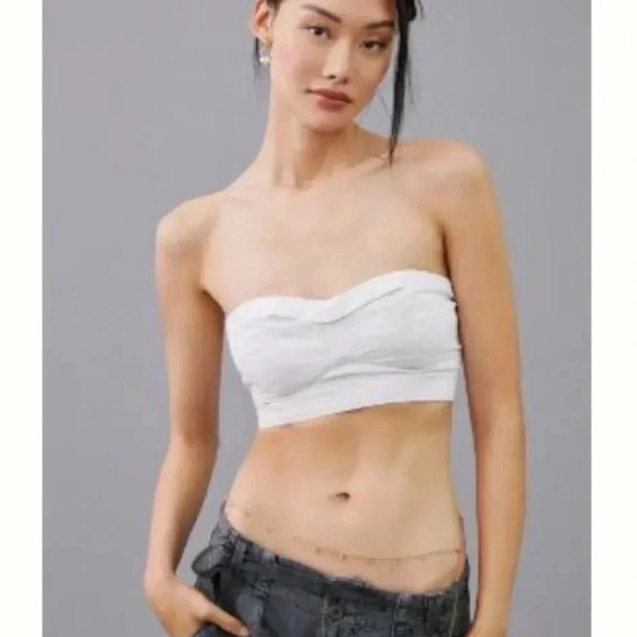 MAEVE ANTHROPOLOGIE NWT Linen Bustier Cropped Bra Top Crop XS - Picture 1 of 6